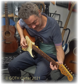 Bryan - GCG guitar student photo with stratocaster guitar